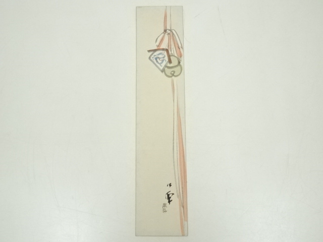 JAPANESE ART / TANZAKU HAND PAINTED / BELL 